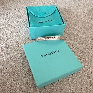 Vintage Tiffany & Co. 1837 Narrow Cuff Bracelet Sterling Silver 925 w/ Box